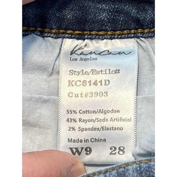 KanCan Low Rise Destroyed Distressed Skinny Jeans Sz W9/28 Med Wash Blue Jeans - Picture 7 of 12